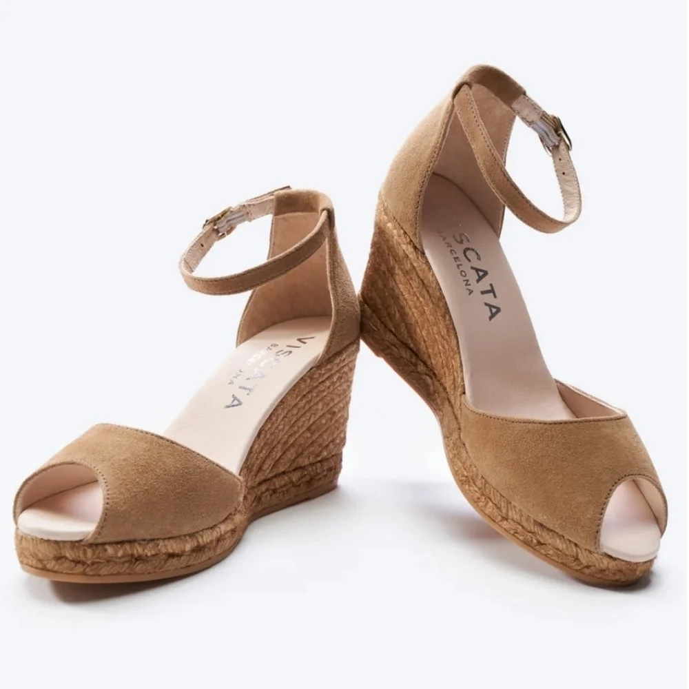 VISCATA CAPRUBI SUEDE ESPADRILLE SANDAL WEDGES SZ 38EU (7)